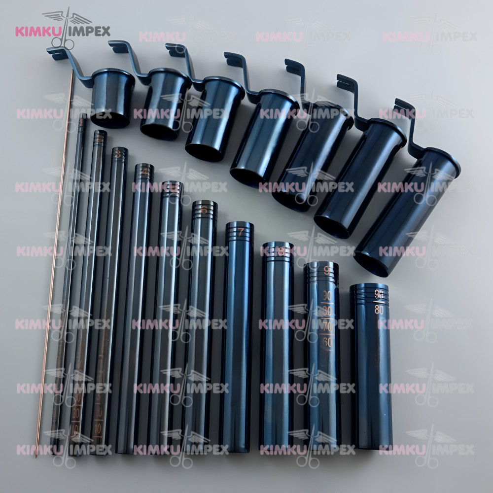 MIS Tubular Retractor Dilators + Neupsy Keys Silver 20-22 mm Surgery Instruments