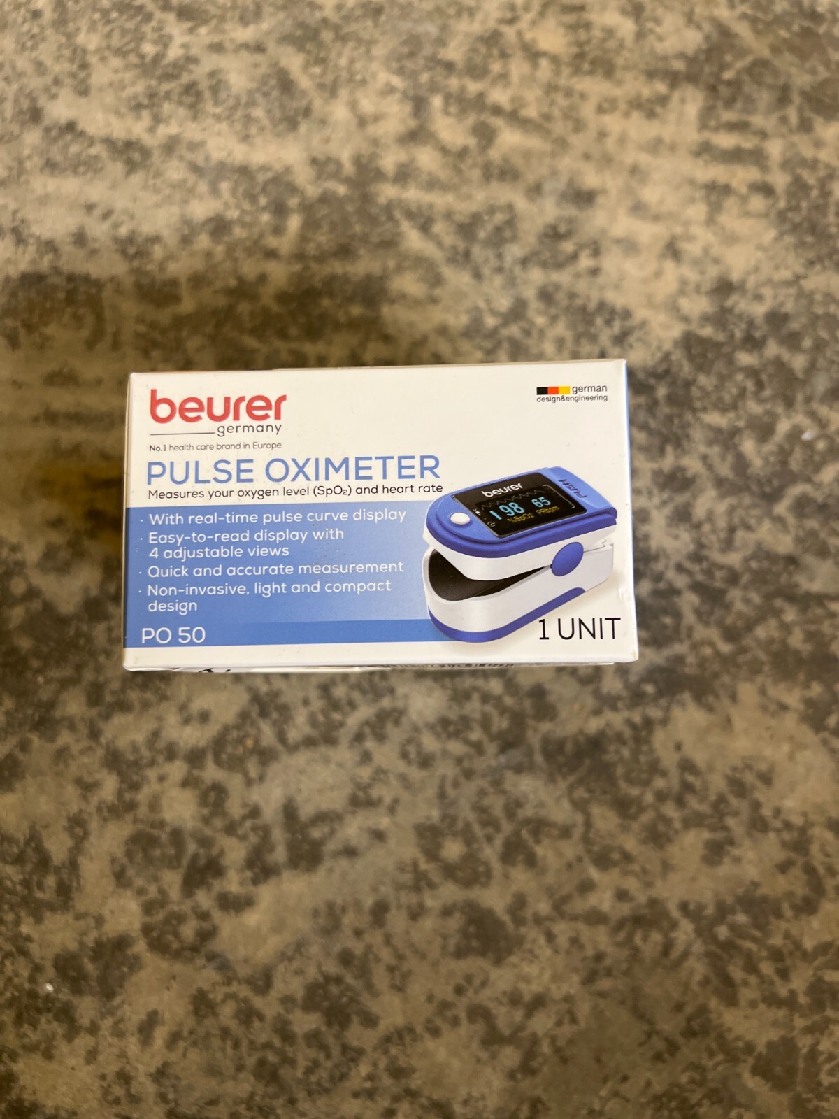 Beurer PO50 Fingertip PULSE OXIMETER, Blood Oxygen Saturation Heart Rate Monitor