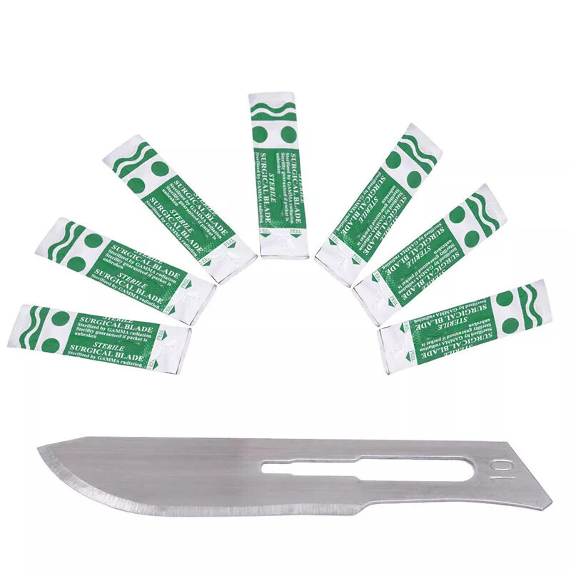 100Pcs Dental Surgical Scalpel Blades Size 10#11#12#15 Sterile Carbon Steel