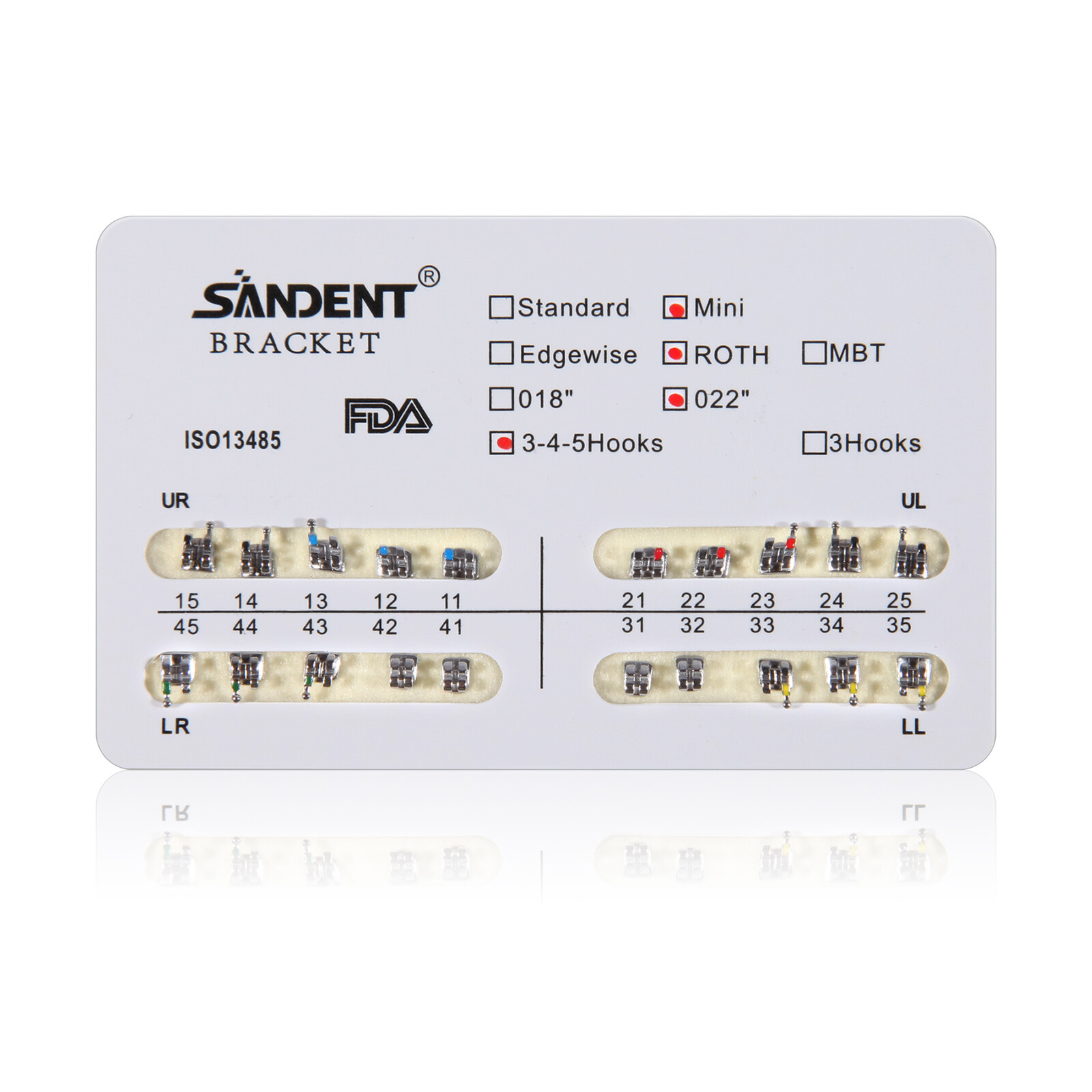 10packs Dental Orthodontic Brackets Braces Mini Roth Slot 022 345 Hook #2 200PCS