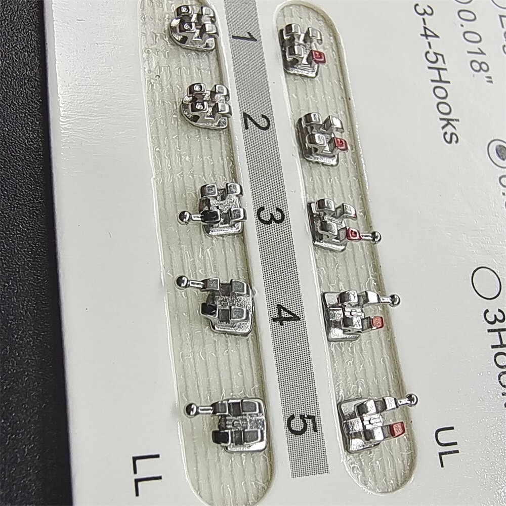 100Packs Dental Orthodontic Metal Brackets Braces Mini Roth 022 Hooks 345