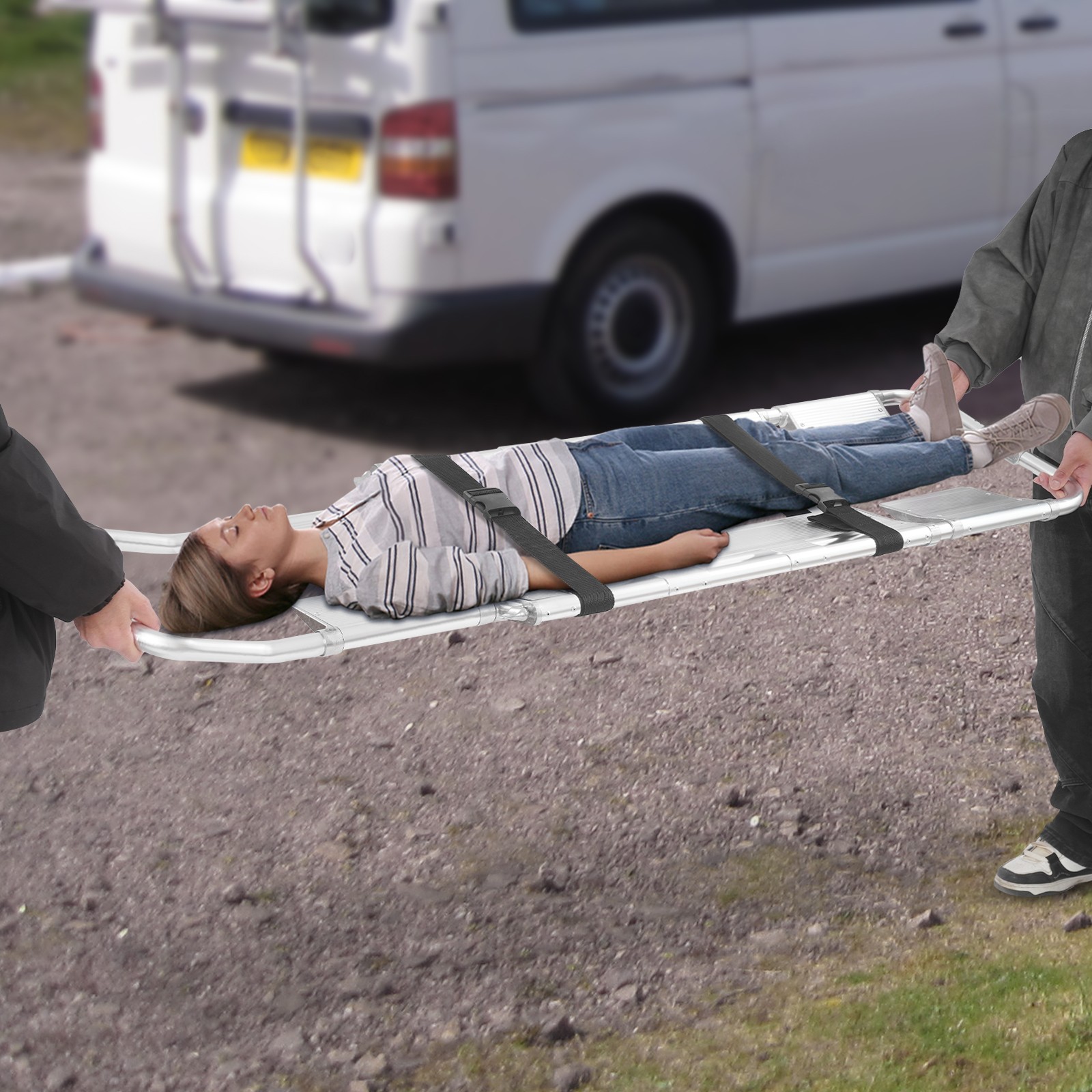 Foldable Stretcher Adjustable Length Patient Transport Medical Stretcher 159kg