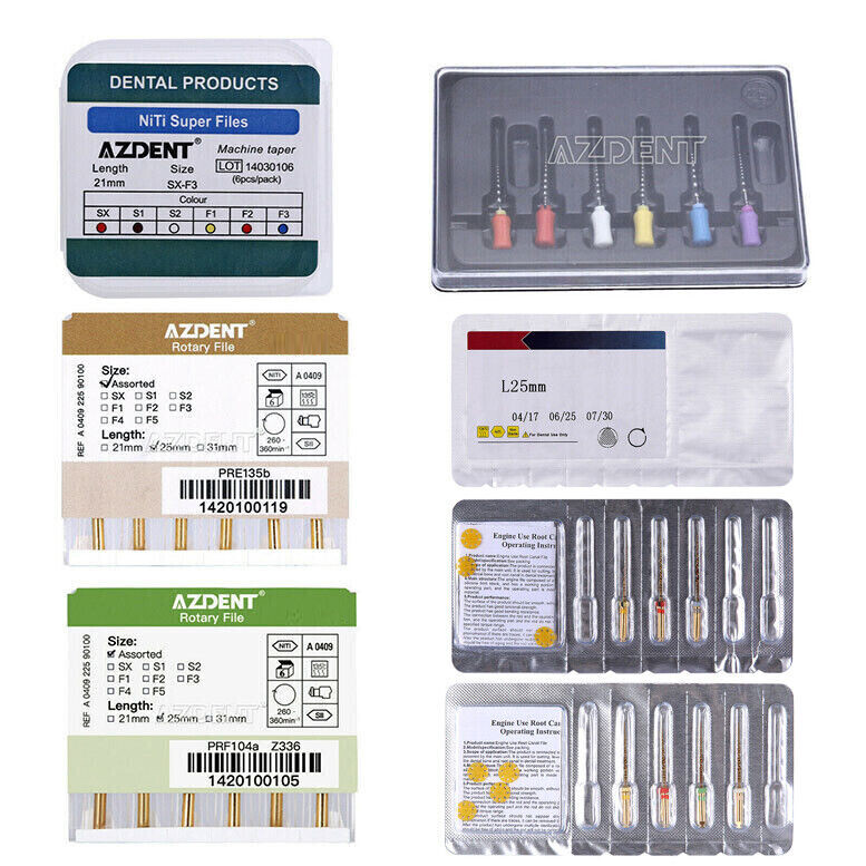 7 Models Dental NiTi Super Files Rotary Tip Endo Root Canal Engine Use/Hand Use