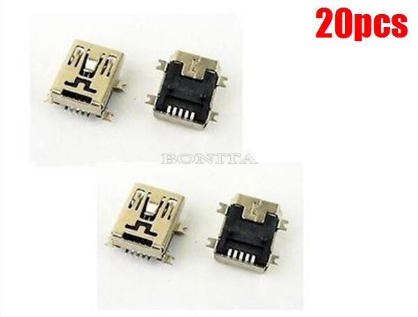 20Pcs Mini Usb Connector 5 Pin Female Smt Socket Type B Ic New wu