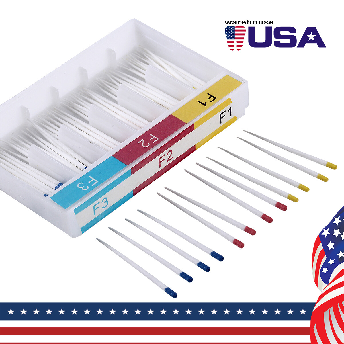 AZDENT Dental Endo Absorbent Paper Points 0.04/0.02 15-40#/Gutta Percha F1 F2 F3