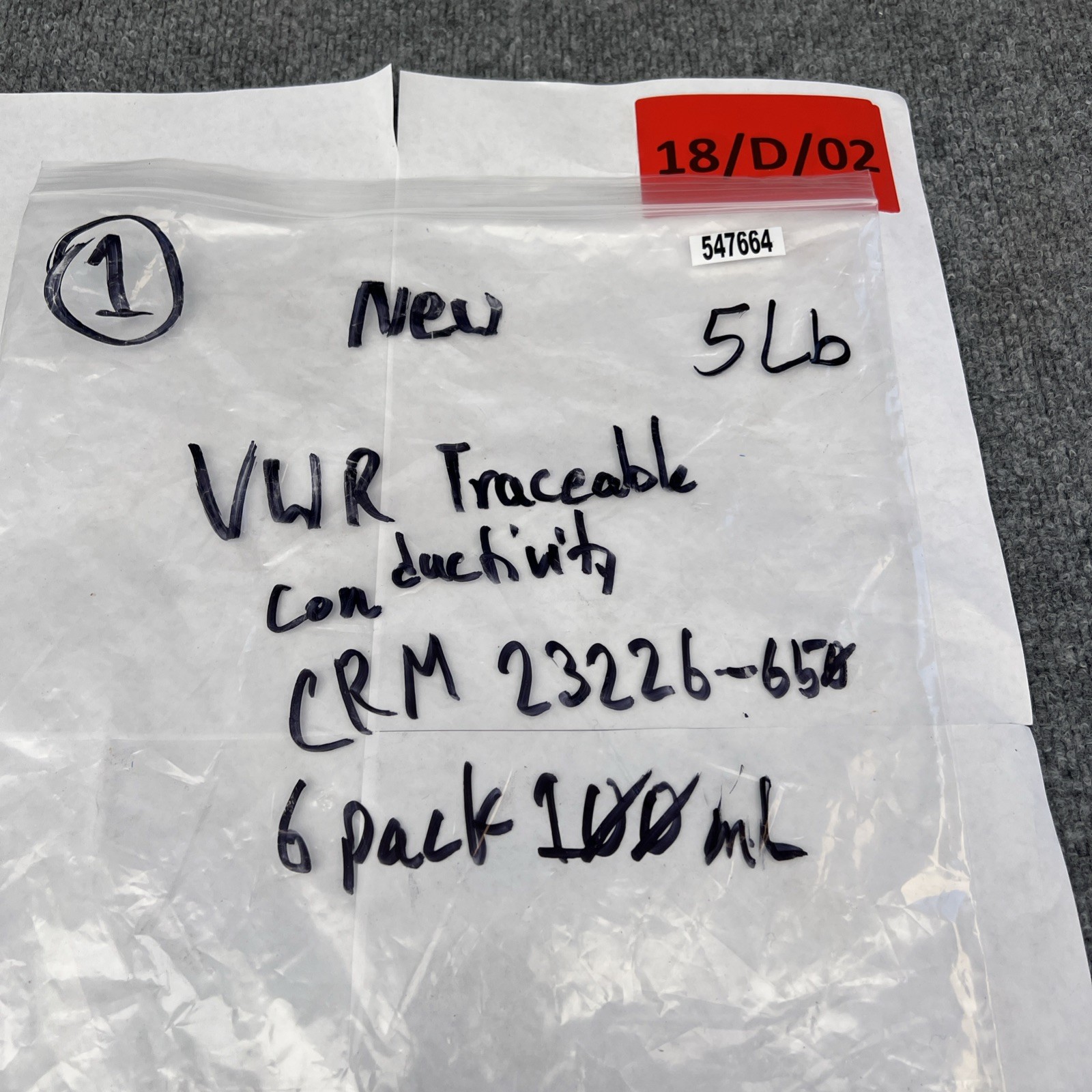 VWR Traceable Conductivity Calibration Standards CRM 23226-650 6 Pack 100mL