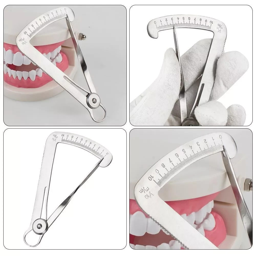 2 Types Dental Measuring Stainless Steel Gauge Caliper Ruler/Gauge Vernier Ruler