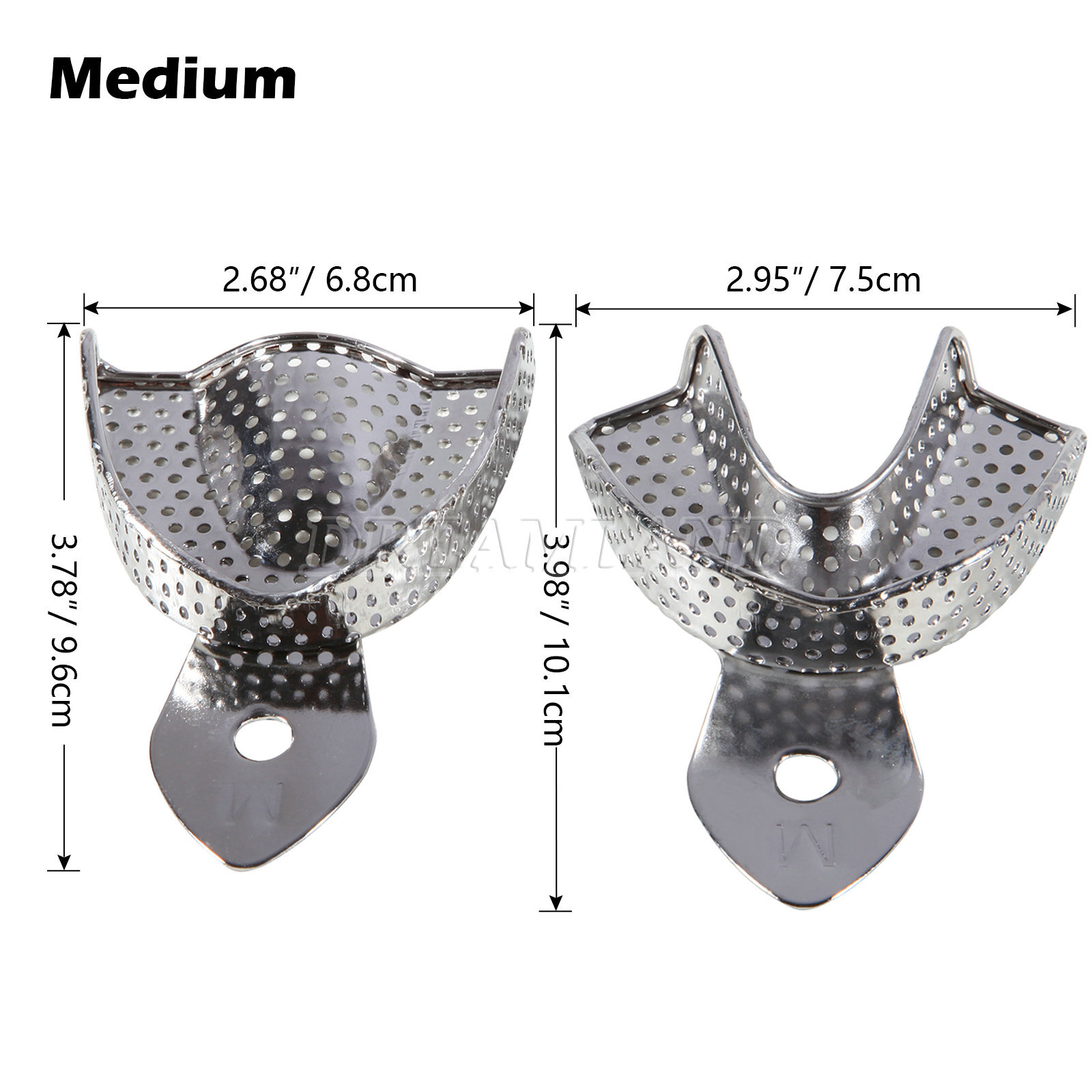 6 Pcs Perforated Metal Dental Impression Trays Set Edentulous Instruments CE
