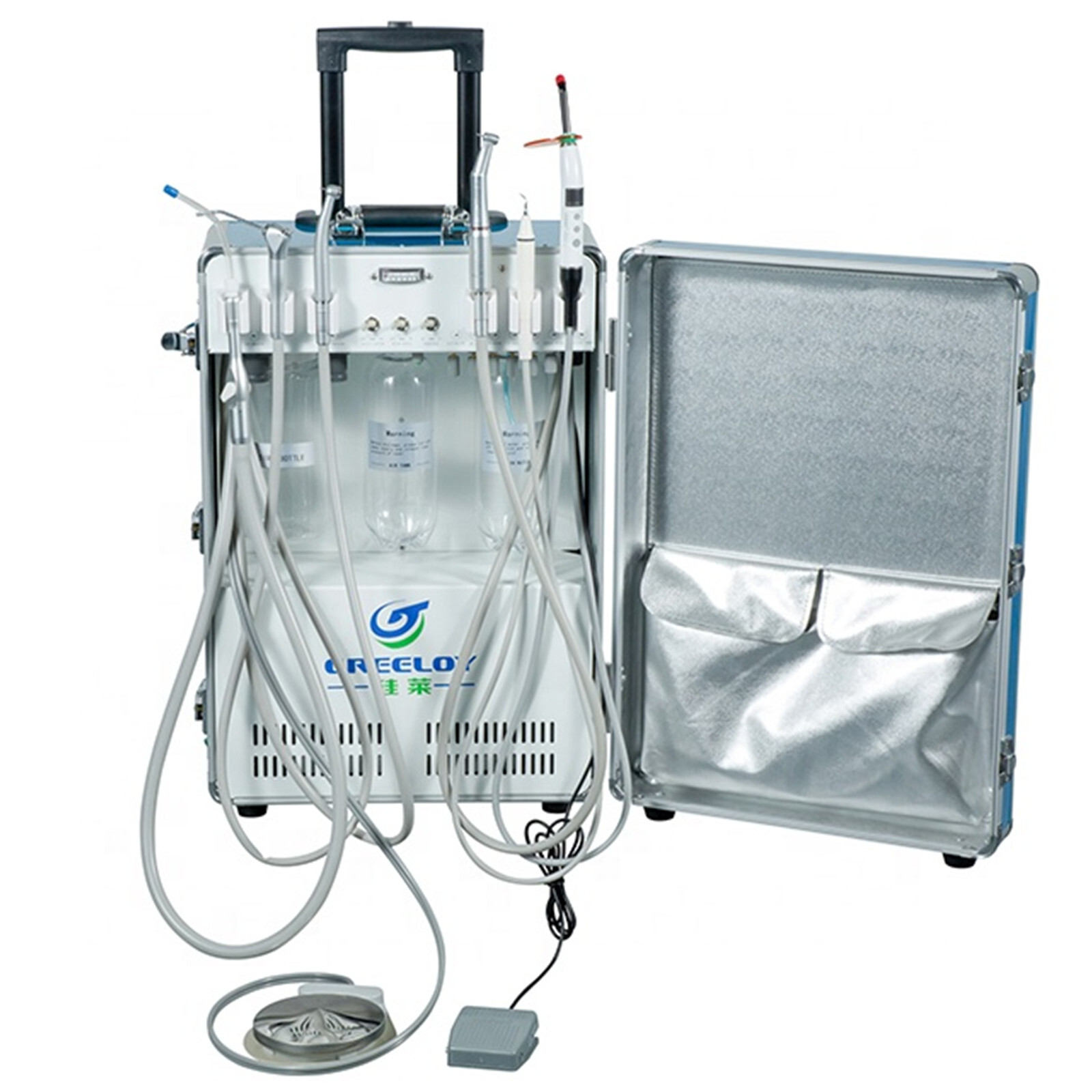 2H Multi-function Portable Dental Unit with Air Compressor+Curing Light GU-P206