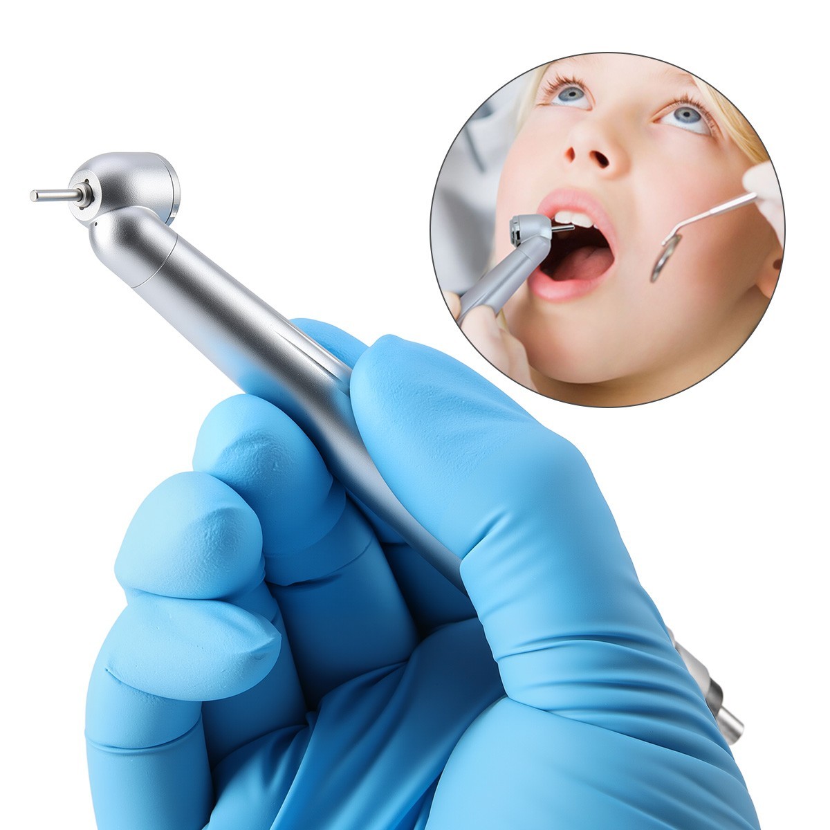 Dental Surgical High Speed Handpiece 45 Degree Push Button Standard Push 4 Hole