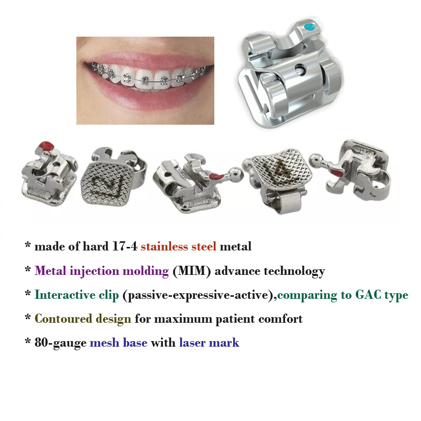 Dental Orthodontic Bracket Metal Braces Mini Standard Roth MBT 022 018 Damon Q