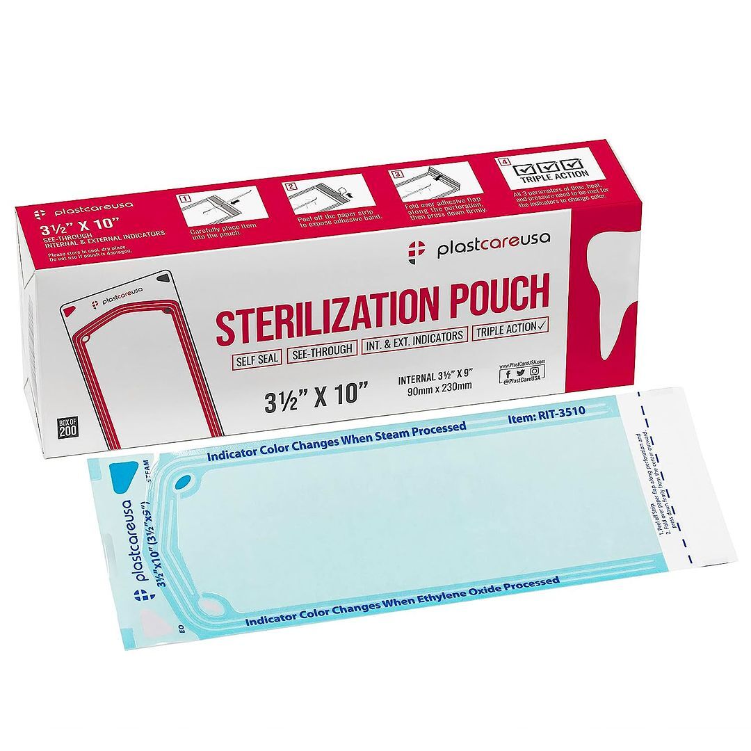 plastcareusa Self Seal Sterilization Pouch, 3.5″ x 10″, 200/Box
