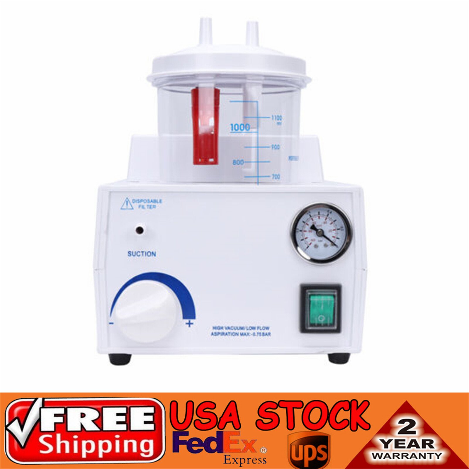 Vacuum Phlegm Quiet Suction Unit Portable Medical Emergency Aspirator Machine