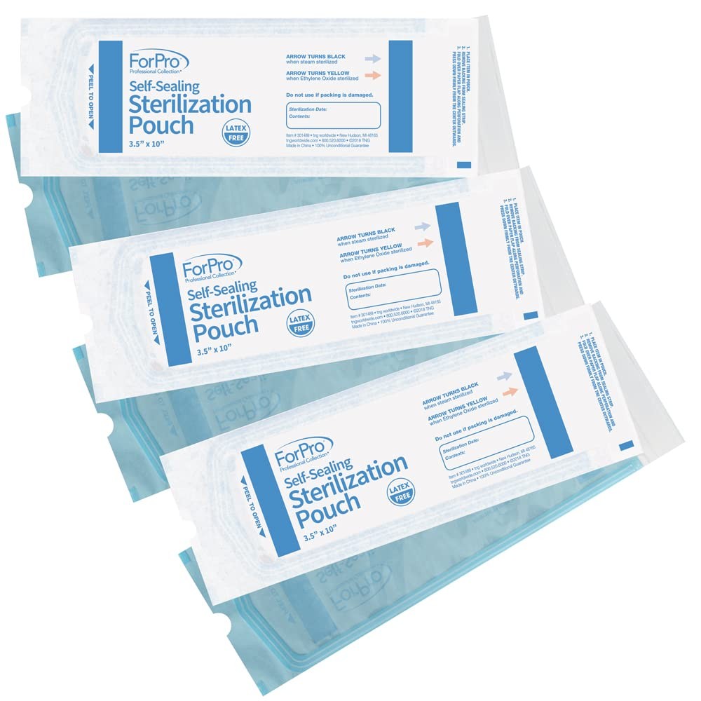 ForPro Self Sealing Sterilization Pouches 3.5×10 Inch 200 Count Latex Free