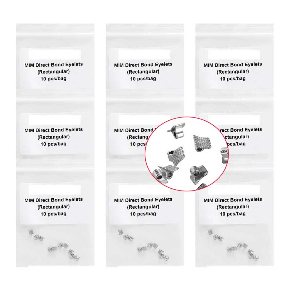 10pcs/pack Dental Ortho Lingual Button Rectangular MIM Direct Bond Eyelets