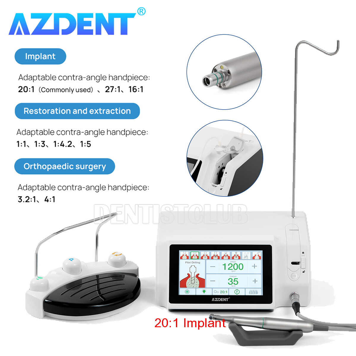Dental Surgical Brushless LED Implant Motor System /Disposable Irrigation Tube