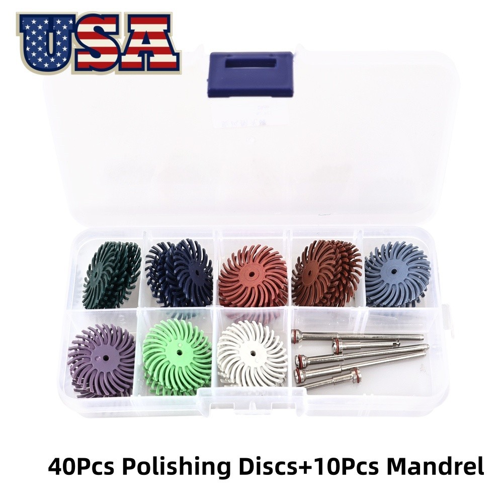 Dental Silicone Rubber Spiral Finishing Polishing Disc Wheel Shank + Mandrel Kit