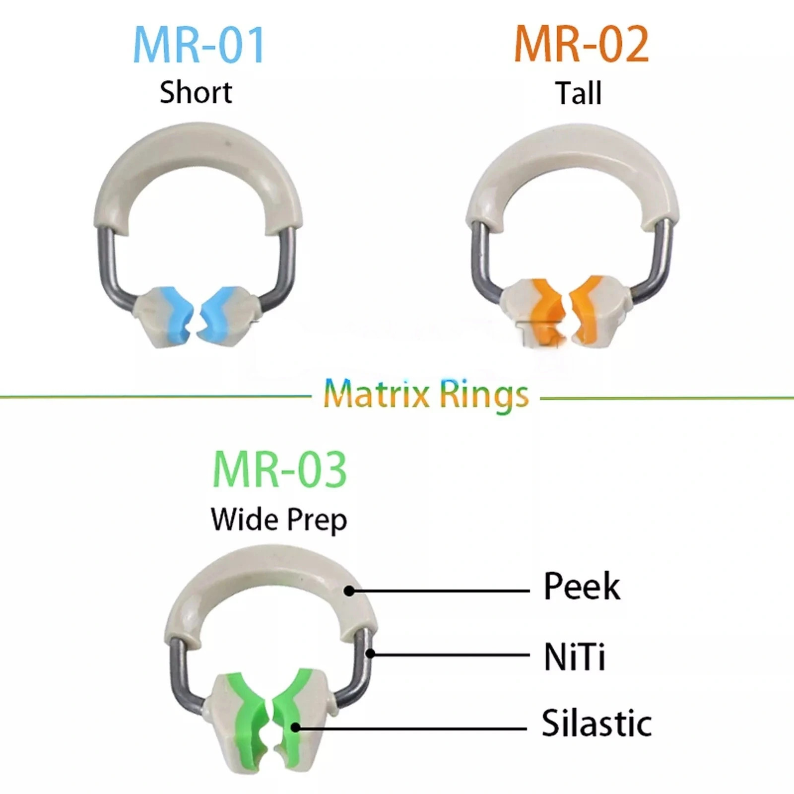 3D Separator Dental Matrix Bands Rings Clamp Clip Titanium Matrices Fit Garrison