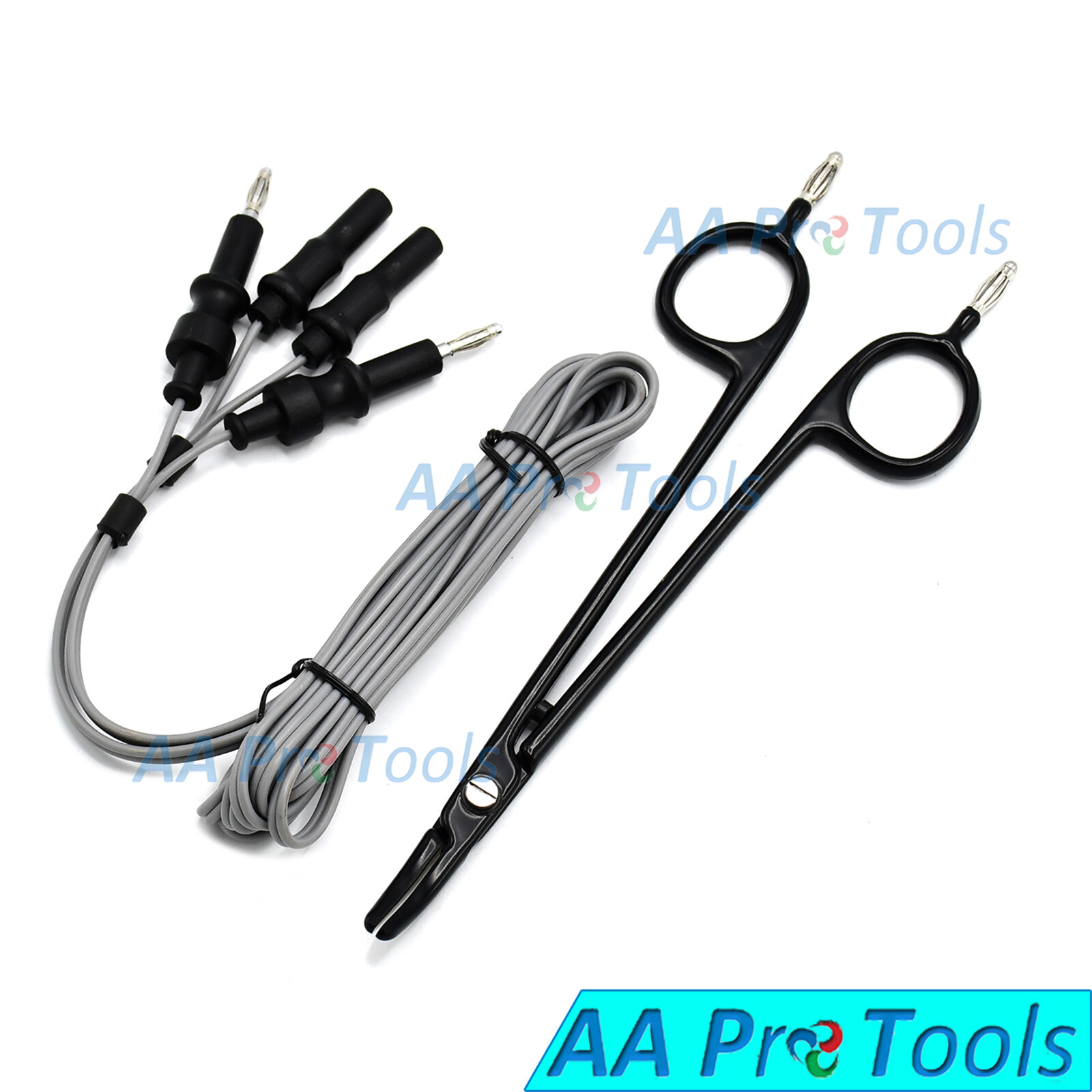 Bipolar Forceps Artery Sealer 7.5″ Reusable 4mm Pin Non-Stick Silicon Cord Black