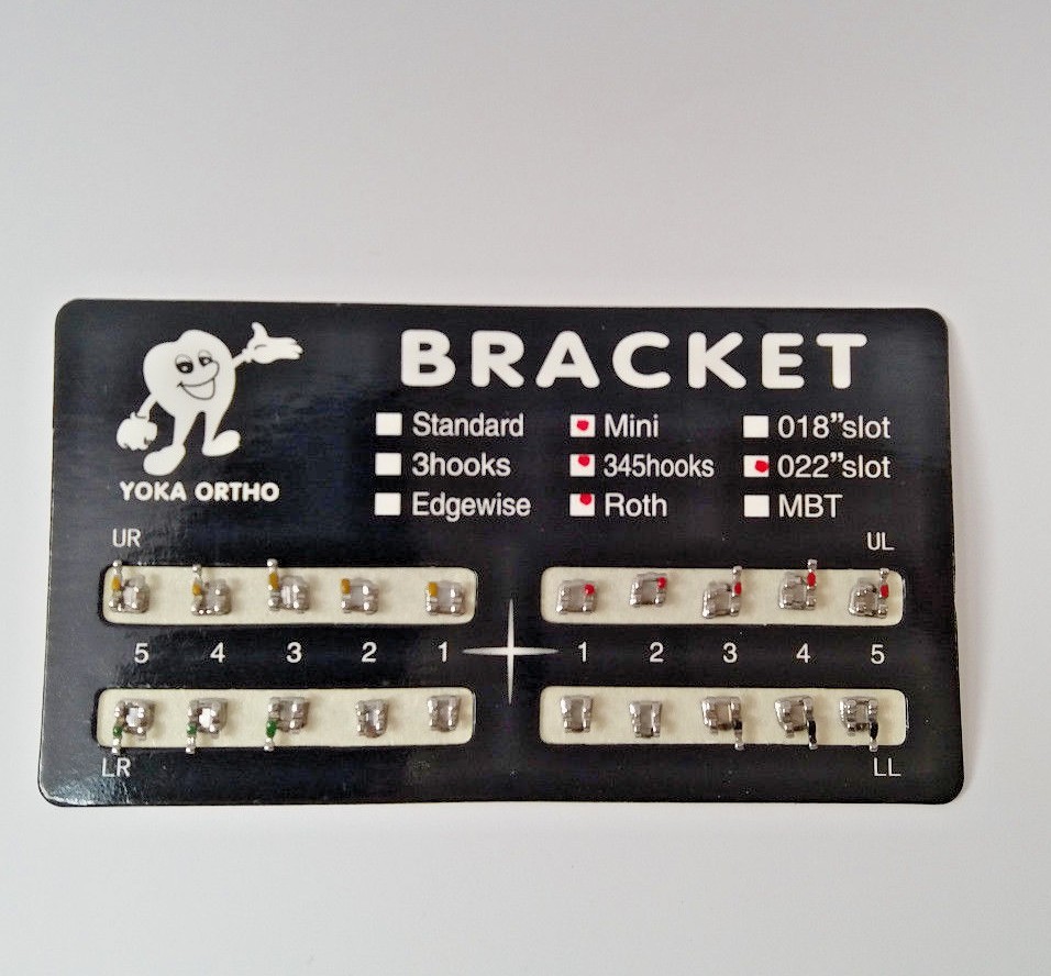 Metal Brackets Mini Roth 022 Slot 345 with hooks Dental Orthodontic Yoka Ortho