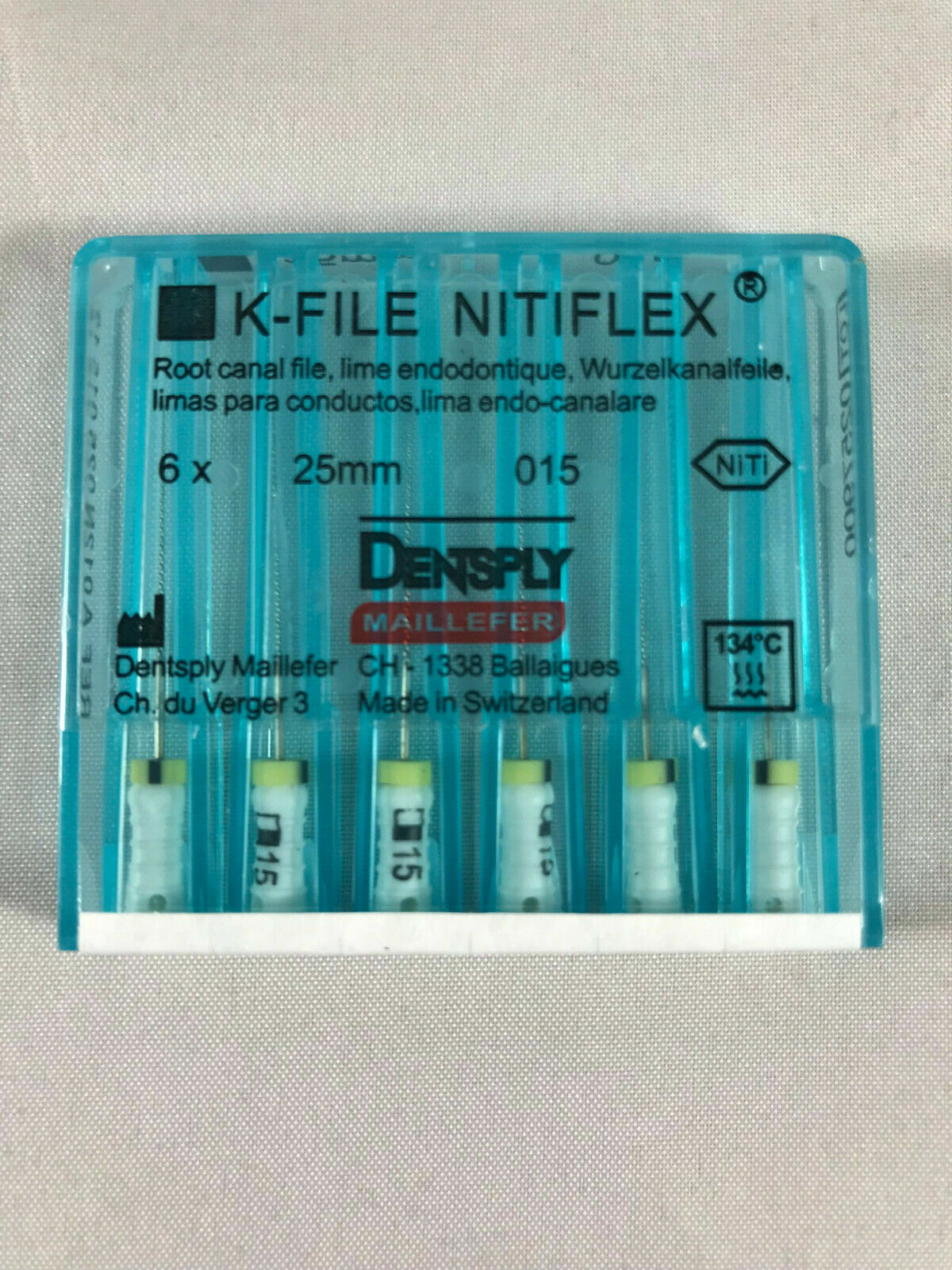 Dentsply Maillefer K-file Endodontic NiTiFlex steel 25mm All sizes 30 files/pk