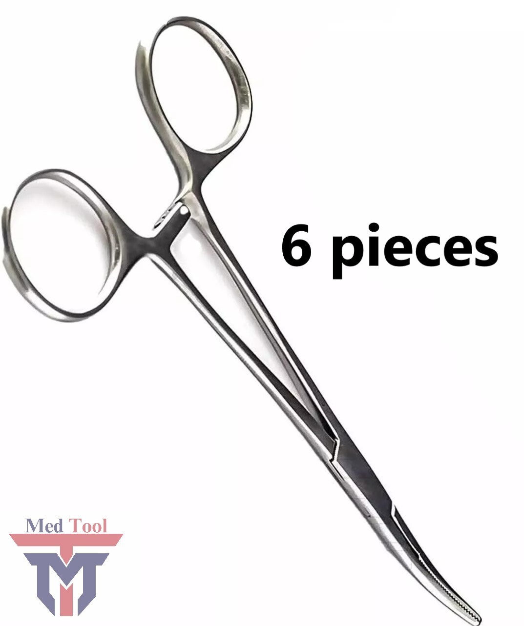Set of 6 Pieces 5″ Curved Hemostat Forceps Locking Clamps – Stainless Steel