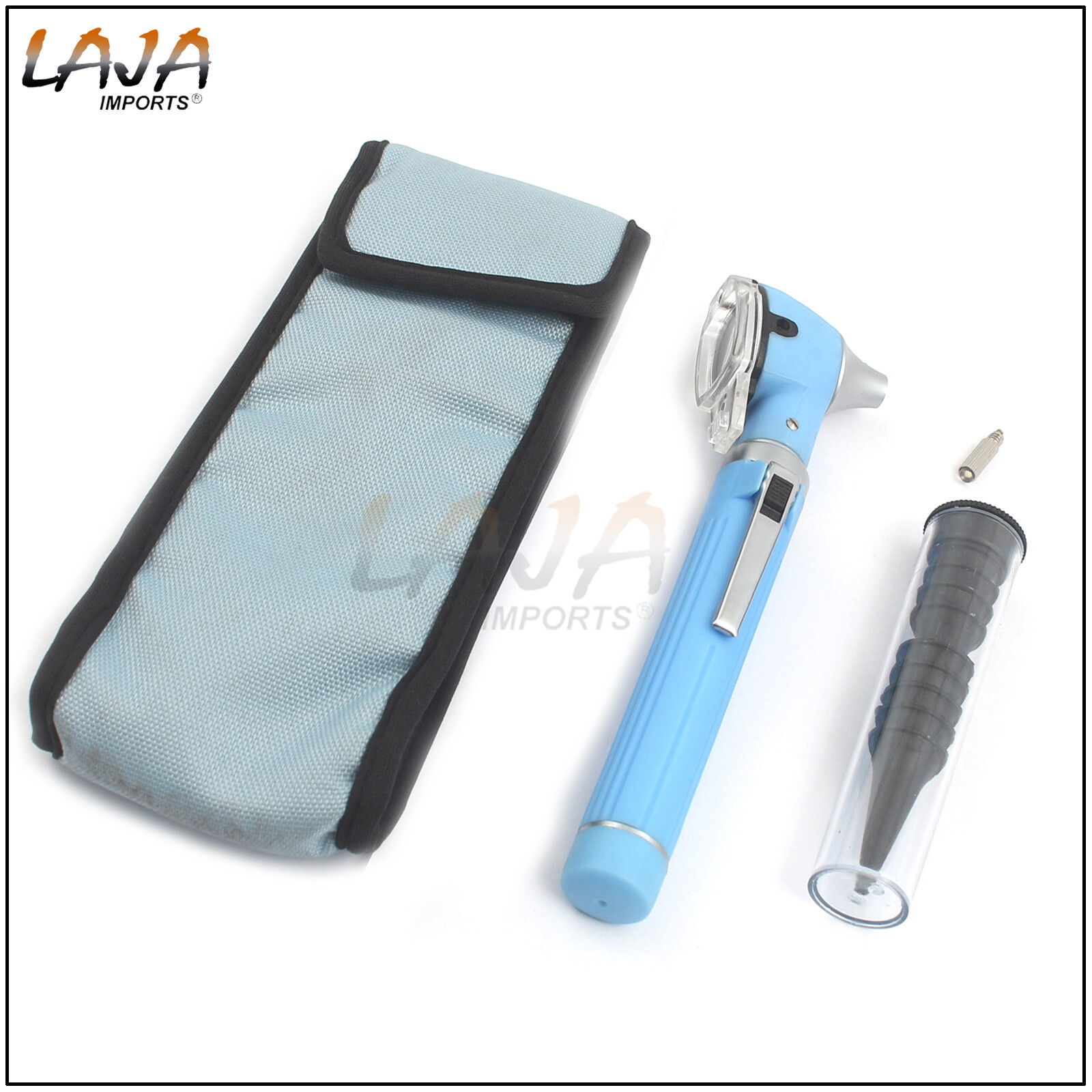 (SKY-BLUE) Fiber Optic Mini Otoscope, LED illumination, Diagnostic Instruments