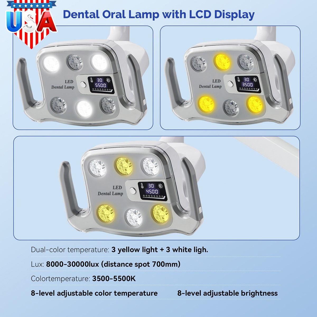 Dental 6 /8 /12 LED Lamp Oral Light Lamp Senser For Dental Unit Chair Adjustable