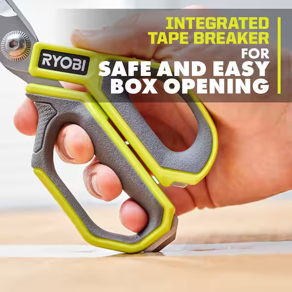 NEW Heavy-Duty Straight Scissors with Metal Core and Built-In Tape Breaker Tool