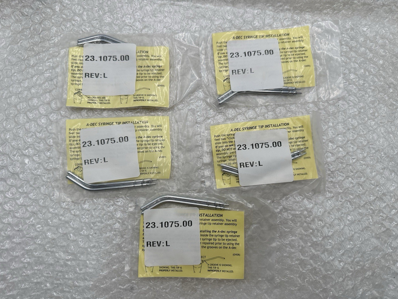 NEW A-Dec Air Water Syringe Tip **10 Tips Included** (5 Packs With 2 Per Pack)