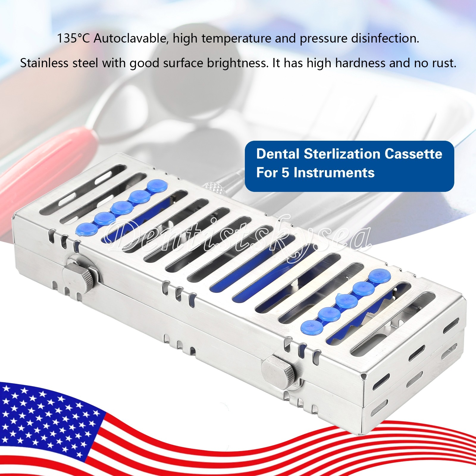 Dental Sterilization Cassette Rack Autoclavable Stainless Steel 135°C 5/10/20