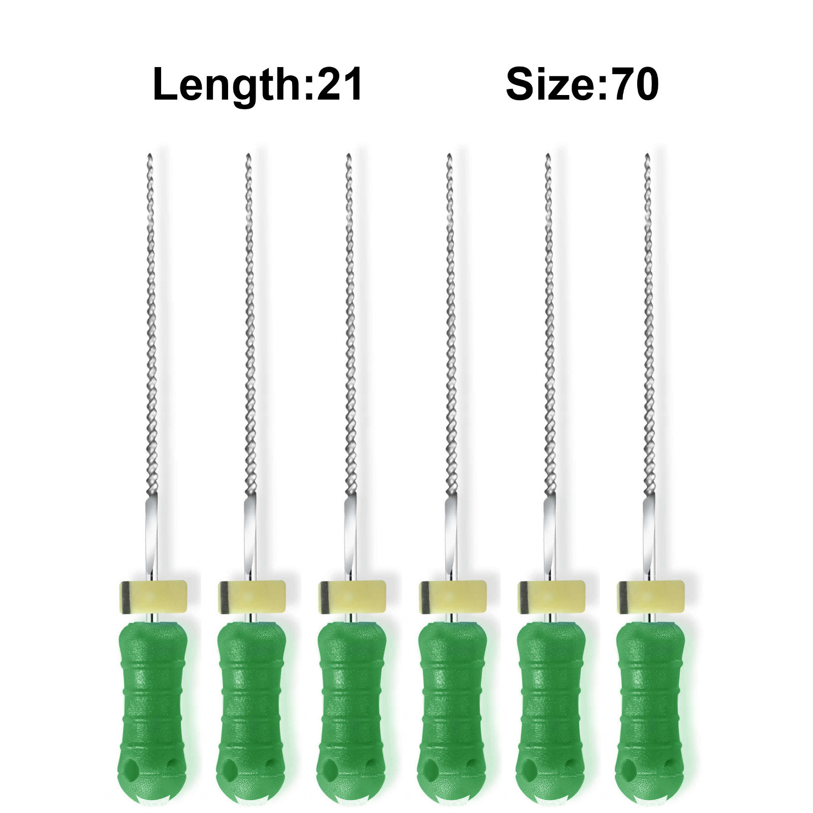 Sky Choice K-Files – 21 mm Length, Size 70 Green with Rubber Stopper 6/Pkg