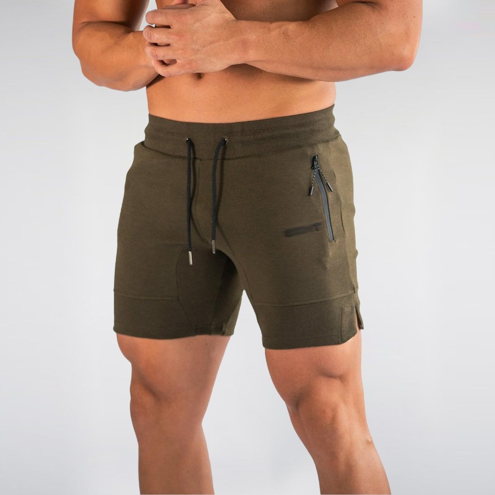 Generic Shorts-Men Casual Summer Mens Zipper Pocket Slim Fit Workout Shorts