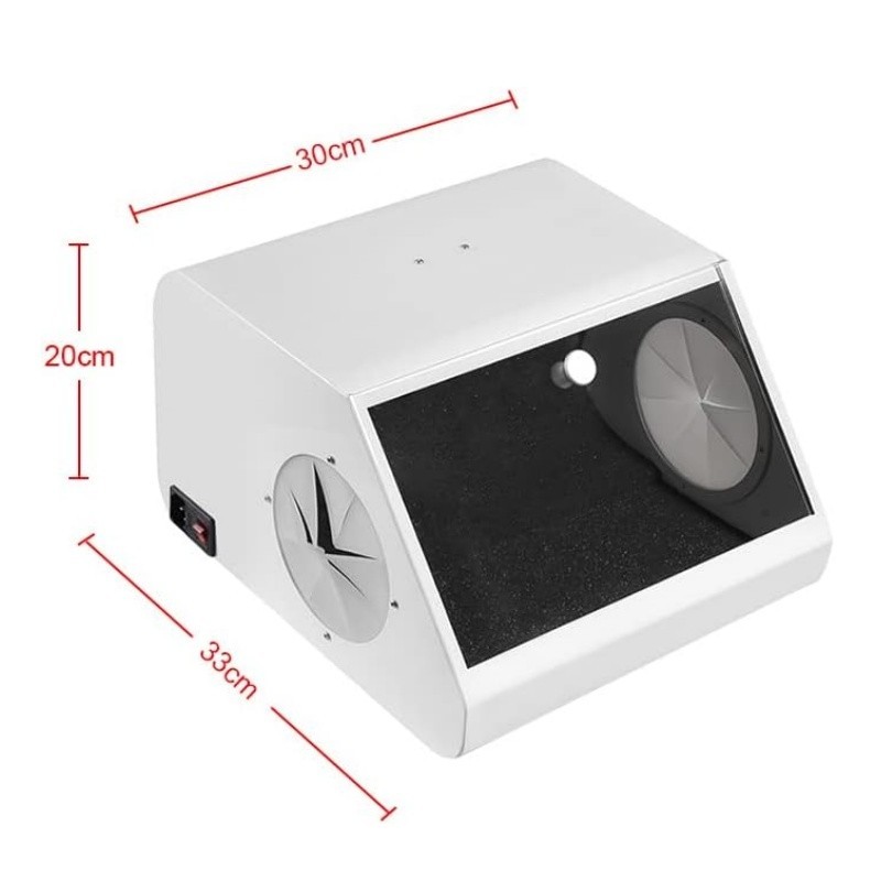 Dental Sandblasting Dust-proof Case LED Light Sandblaster Dust Collector Box EU