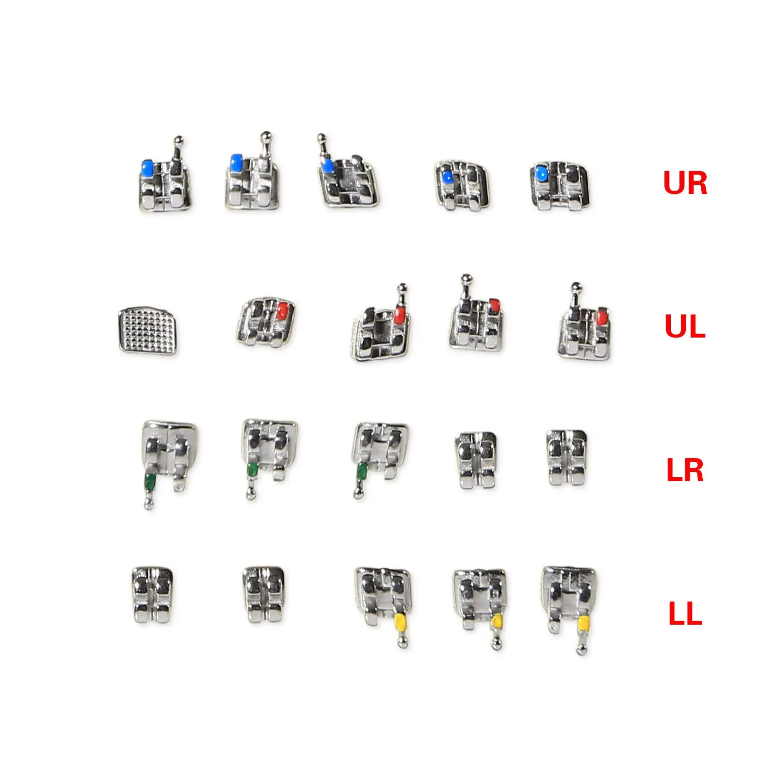 10 Sets Dental Metal Brackets Braces Mini Roth/MBT 022 Slot 345 hooks Mesh Base