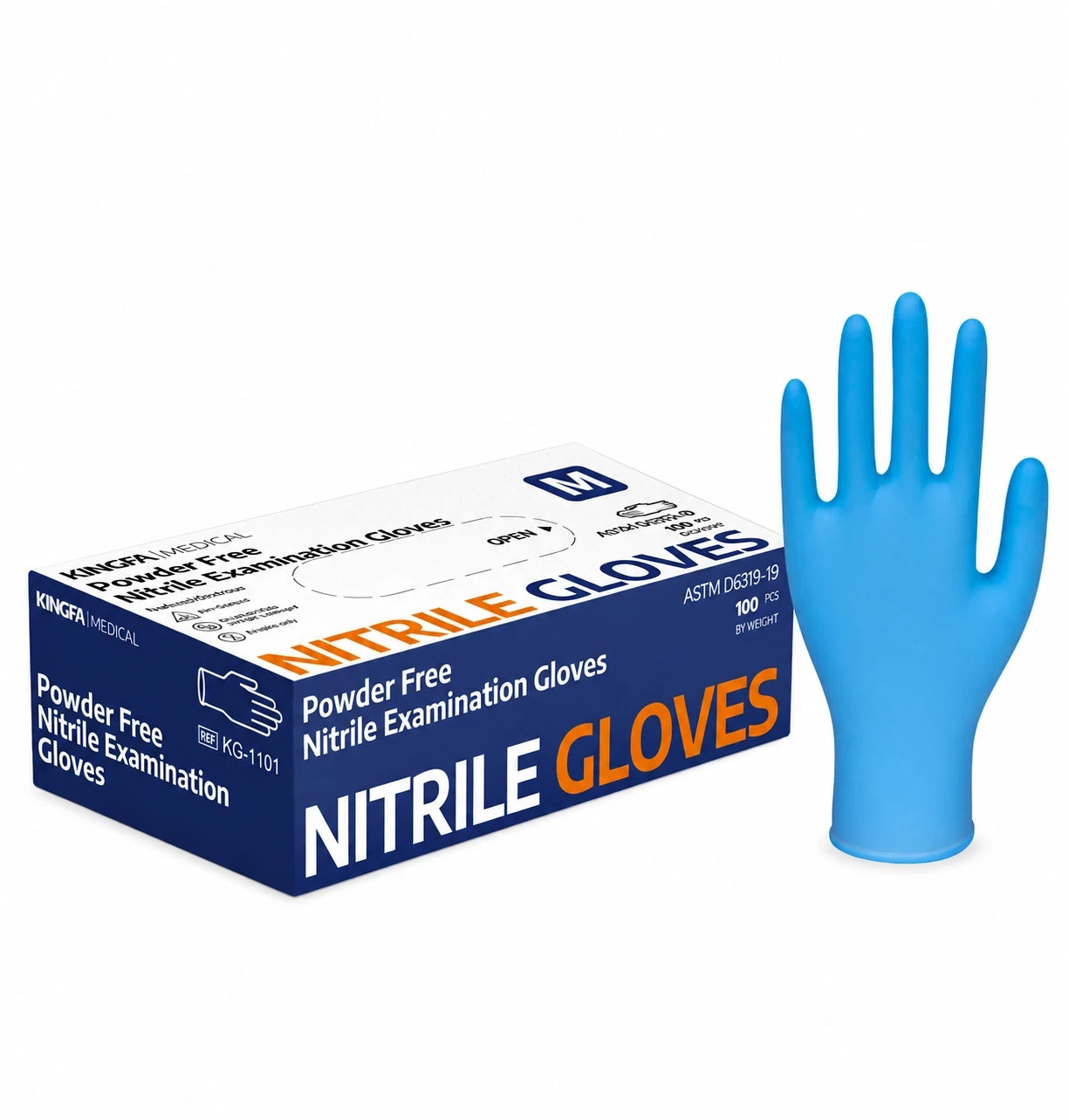 KingFa Nitrile Examination Gloves Powder Free ASTM D6319-19 200pc, 500pc, 1000pc