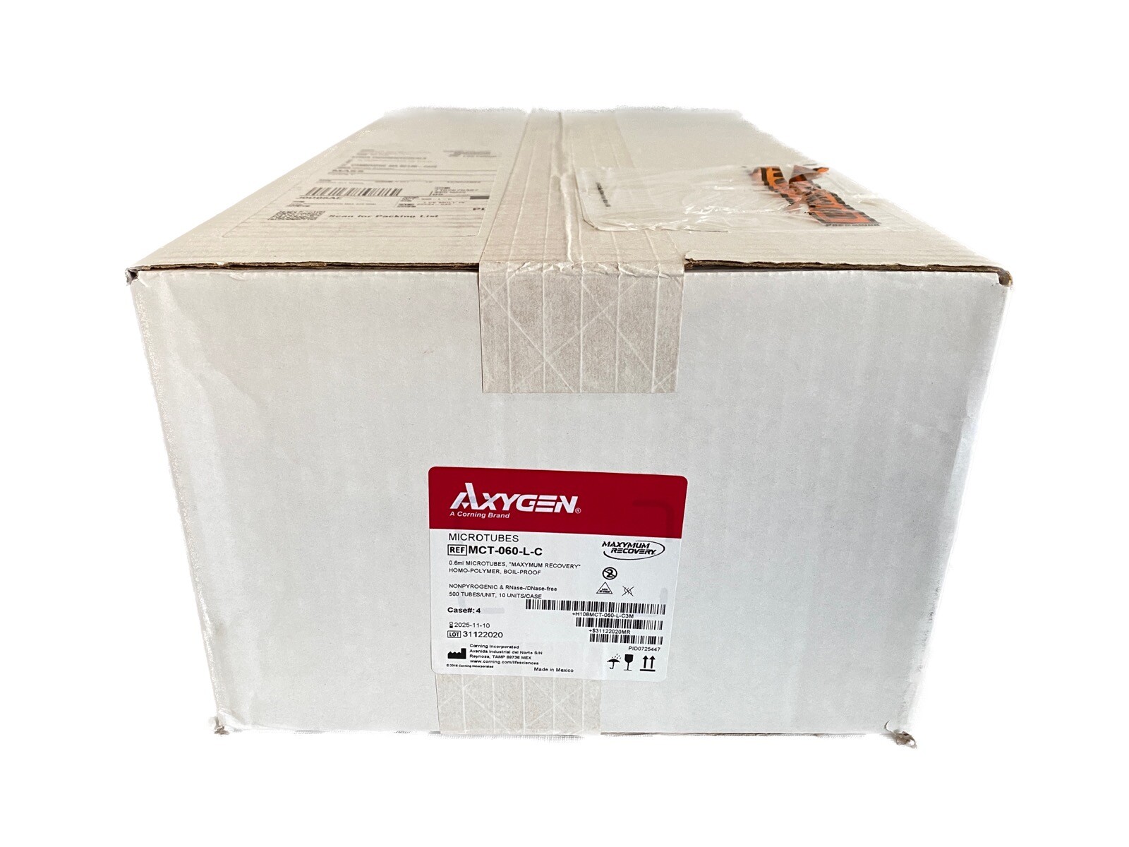 (5000/Cs) AXYGEN 0.6mL Maxymum Recovery Clear Microtubes 10x 500/Pk MCT-060-L-C