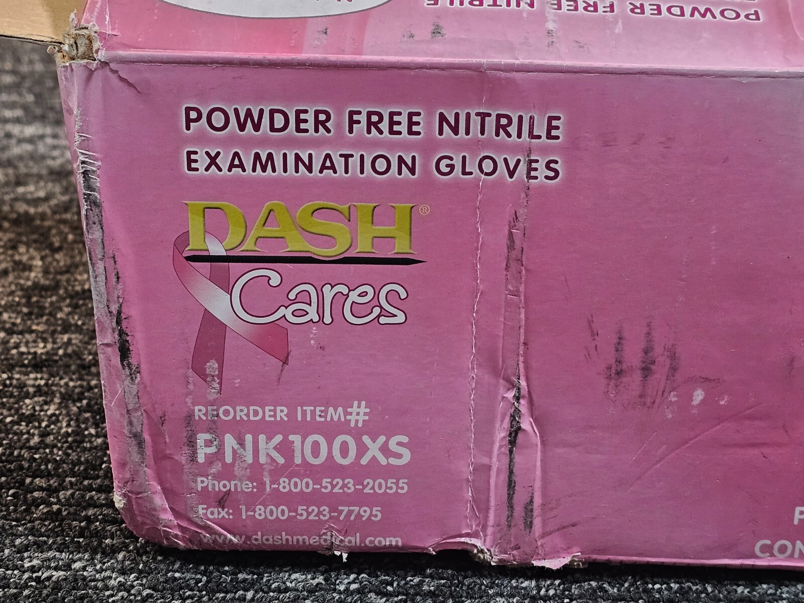 (QTY 1000)Dash Medical PNK100XS Alasta Nitrile Exam Gloves PF Pink Extra Small