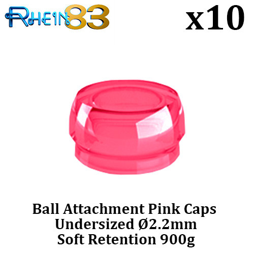10 Dental Ball Attachment Home Use First Aid Undersized Caps Ø2.2mm Pink