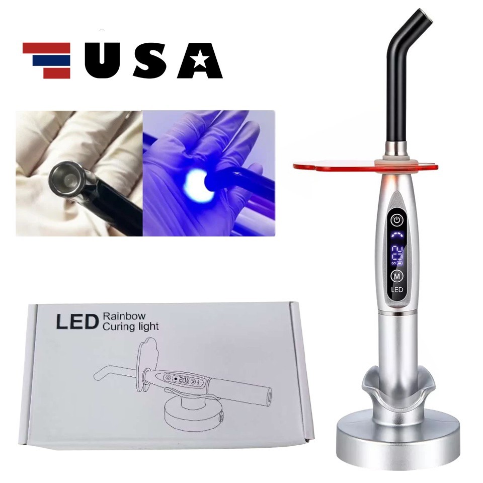 Dental Wireless Cordless LED Cure Curing Light Lamp 2000mw 5W Tool Resin Cure US