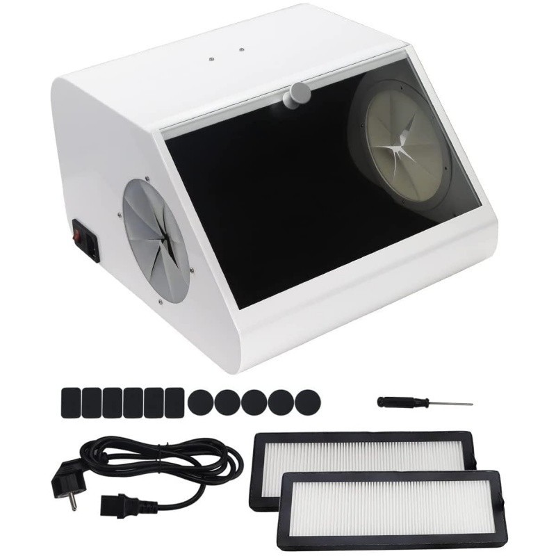 Dental Sandblasting Dust-proof Case LED Light Sandblaster Dust Collector Box EU