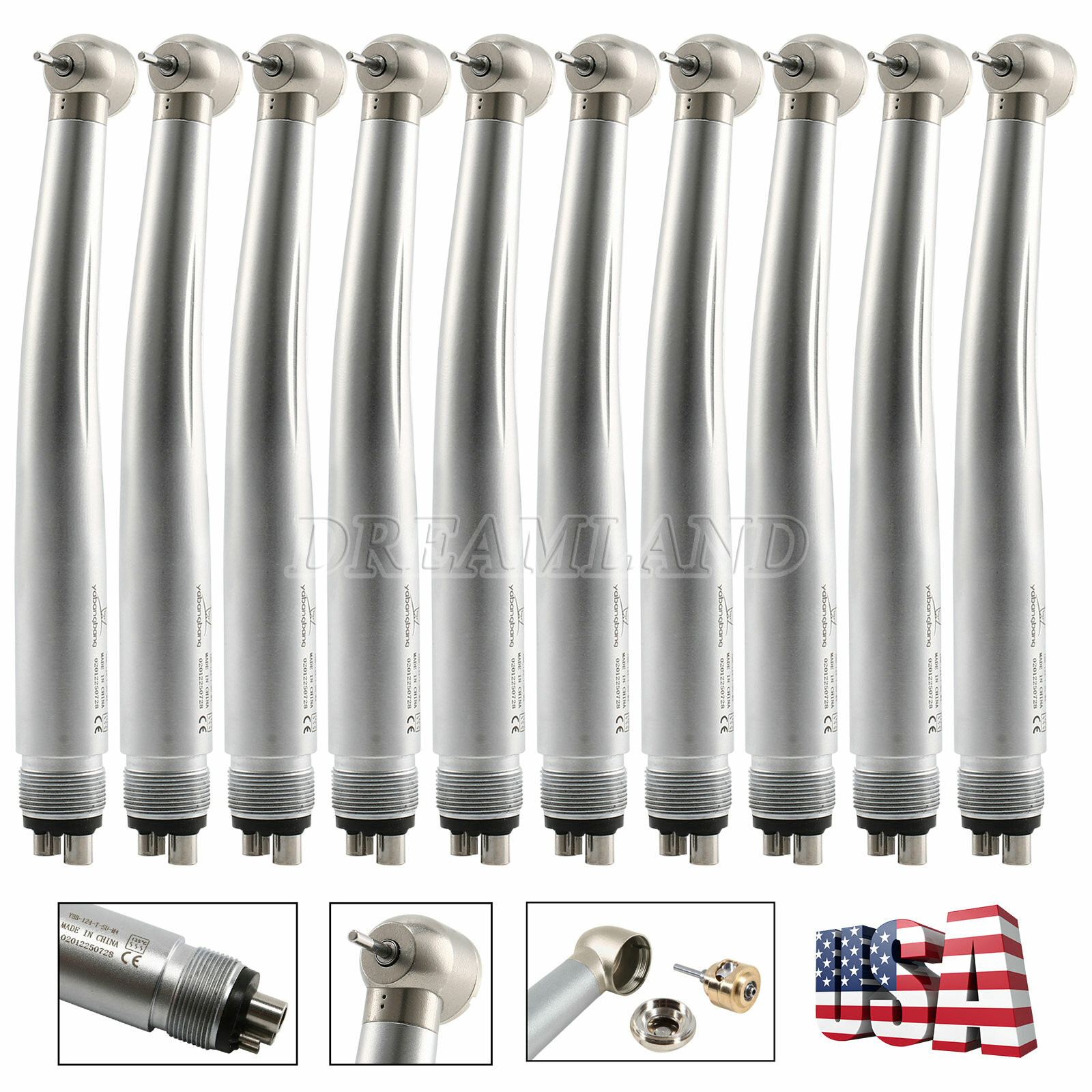 10Pcs NSK Style Dental High Speed Handpiece Large Torque Head Air Turbine 4holes