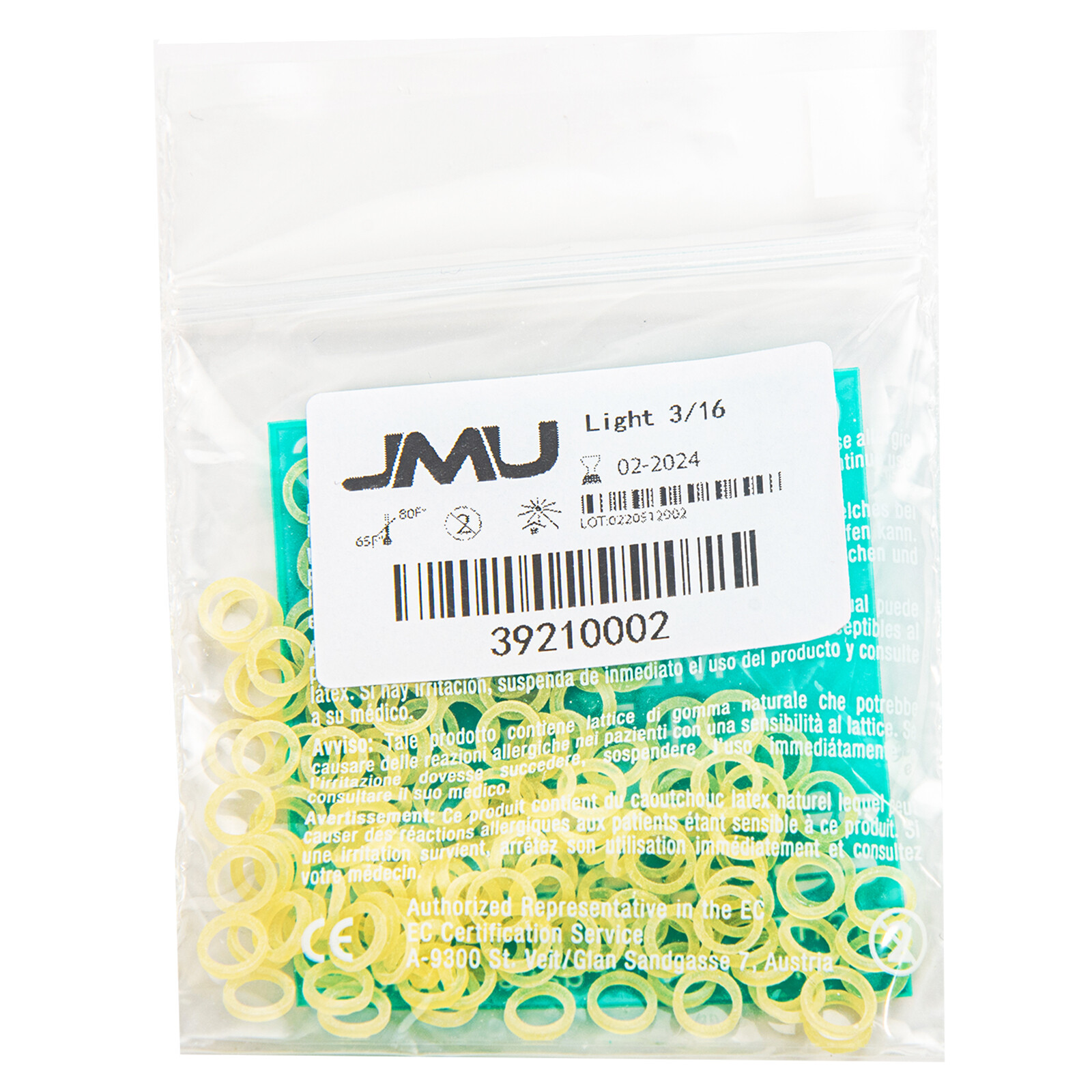 JMU Dental Orthodontic Intraoral Elastic Latex Rubber Bands 3.5/4.5/6.5 OZ
