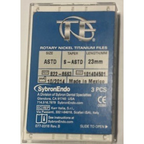 *3-Pieces* Kerr SybronEndo Twisted Files Taper-ASD Size-ASD Length 23mm 8228663