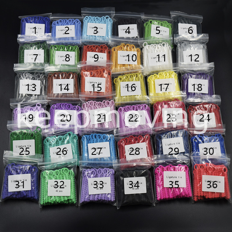 36 Packs (36 Color) Dental Orthodontic Elastic Brace Ligature Ties 1040 Pcs/pack