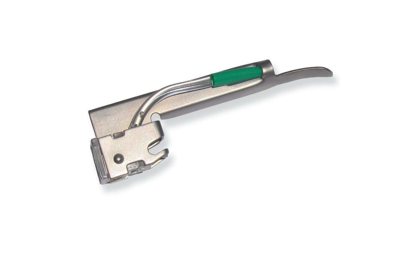 New Rusch Fiberoptic Laryngoscope Handle Blades Batteries Mill Sizes: 0 Mac 3 4