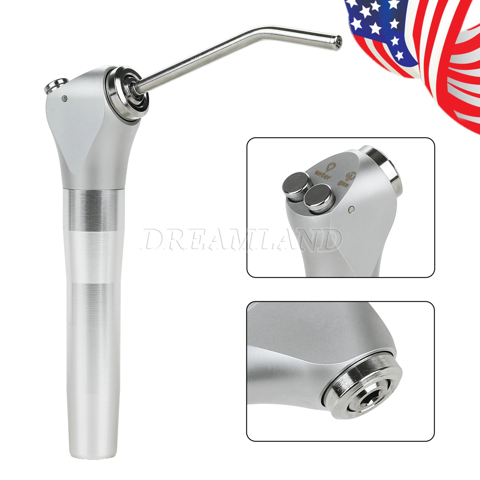 Dental Air Water Spray Triple Syringe 3 Three Way Handpiece W/ 2 Nozzles Tips de