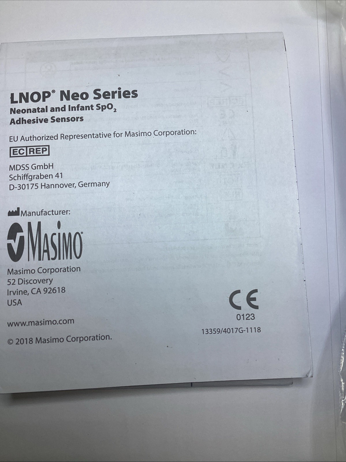 Masimo 1602 Replacement Sensor Wrap Bag of 12 Pcs