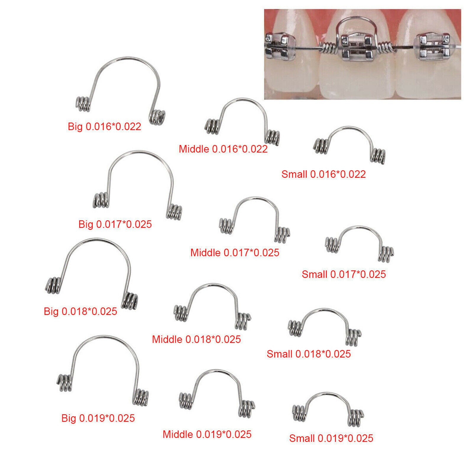 MacDent Dental 10PCs/bag Ortho Teeth Anterior Torque Springs Small/Medium/Large