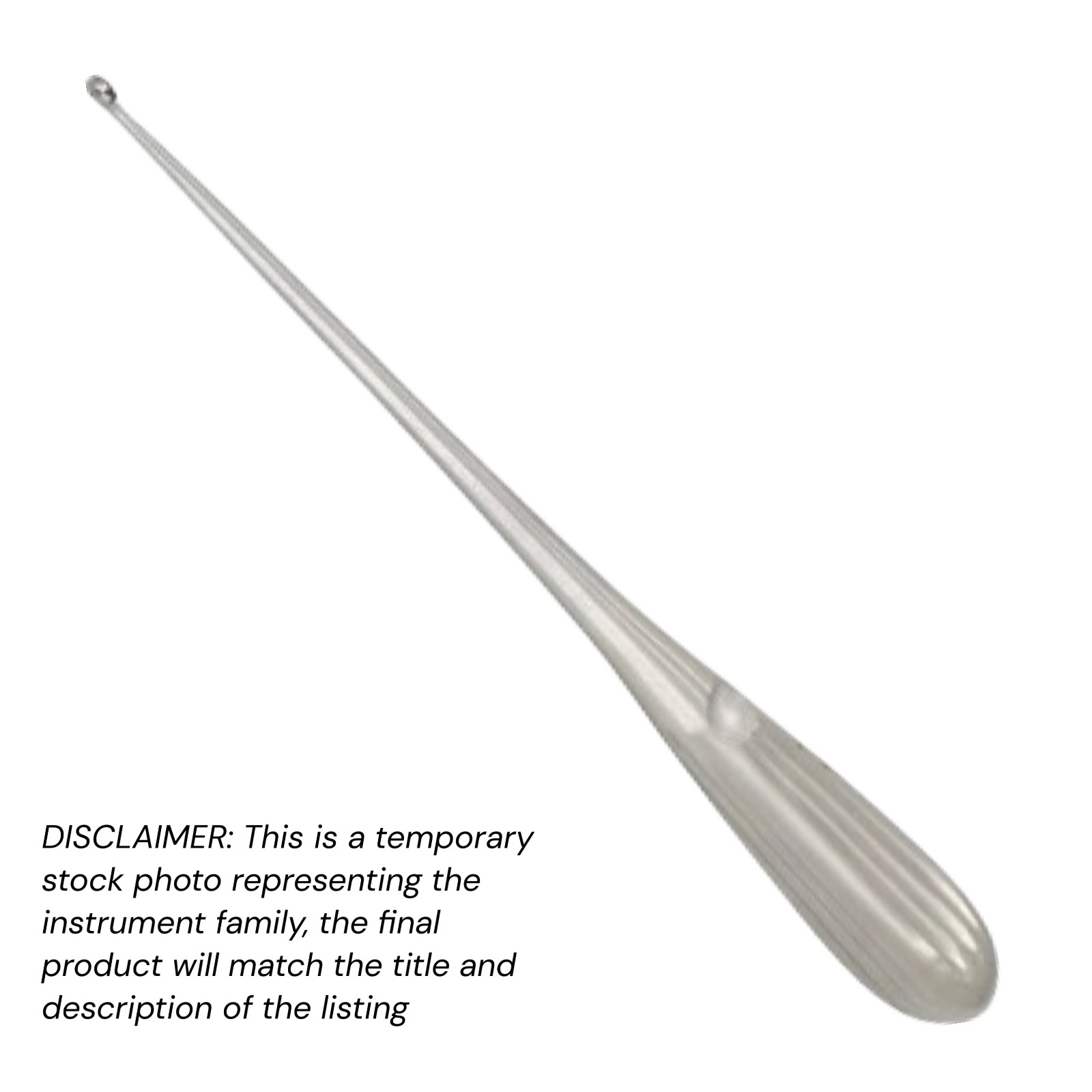 10x Spratt (Brun) Bone Curettes, 6.5″, Oval Cup, Sz: 1 (3.5×5.5 mm), Economy
